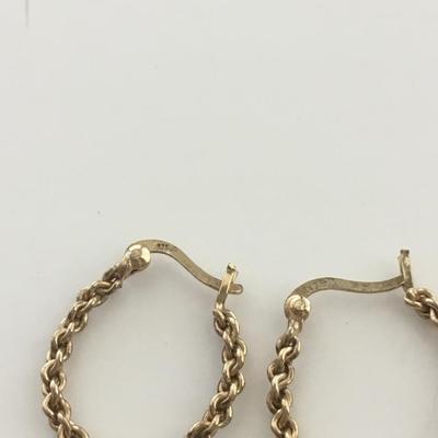 925 marked gold tone hoop earrings