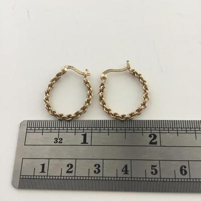 925 marked gold tone hoop earrings