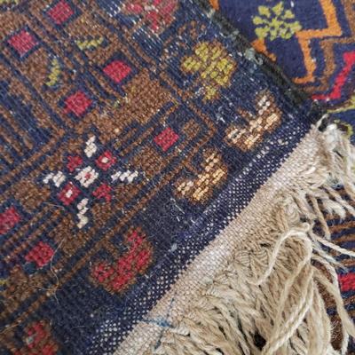Navy Blue Geometric Rug 6'9" x 3'11" (BR3-KD)