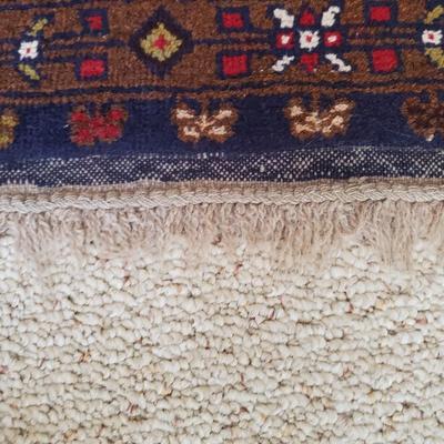Navy Blue Geometric Rug 6'9" x 3'11" (BR3-KD)