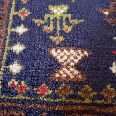 Navy Blue Geometric Rug 6'9" x 3'11" (BR3-KD)