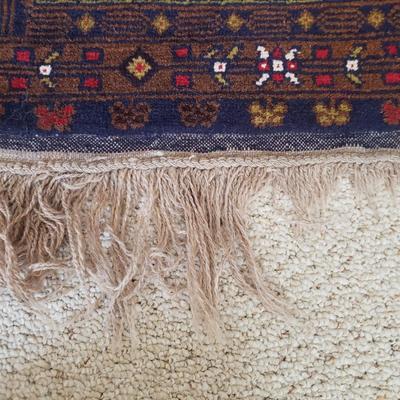 Navy Blue Geometric Rug 6'9" x 3'11" (BR3-KD)