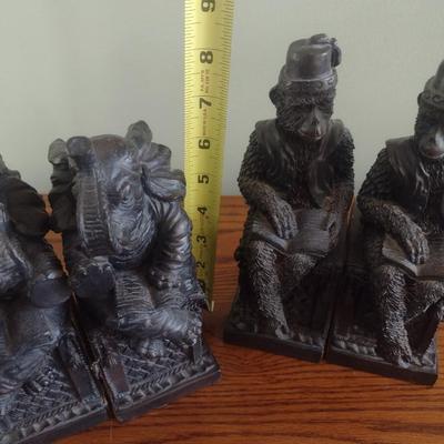 Pair of Solid Resin Figural Bookends