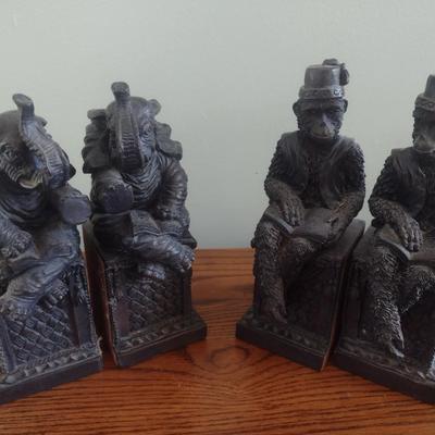 Pair of Solid Resin Figural Bookends
