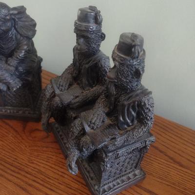 Pair of Solid Resin Figural Bookends