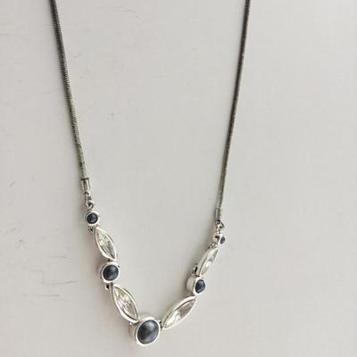 Monet marked silver tone fashion necklace