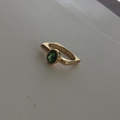 Unmarked gold tone square ring