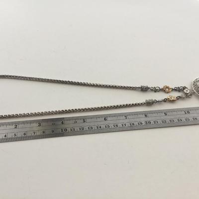 Silver tone unmarked fashion necklace