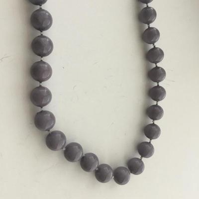 Gray beaded collar necklace