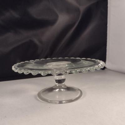 Imperial Glass 'Wheat' Design Cake Stand and Bowl with Under Plate