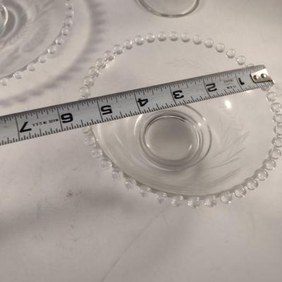 Imperial Glass 'Wheat' Design Cake Stand and Bowl with Under Plate