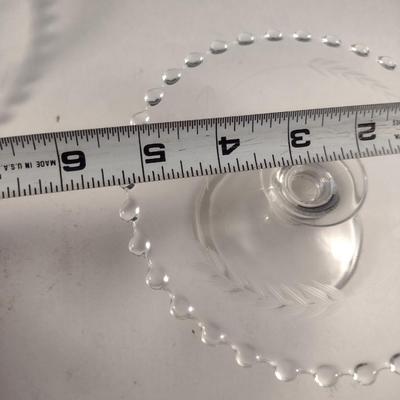 Imperial Glass 'Wheat' Design Cake Stand and Bowl with Under Plate