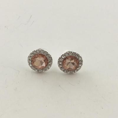 Unmarked rhinestone round stud earrings