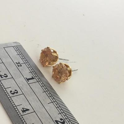 Gold tone unmarked champagne color stud earrings