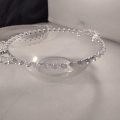 Imperial Glass 'Candlewick' Design Cake Stand and Bowl with Under Plate