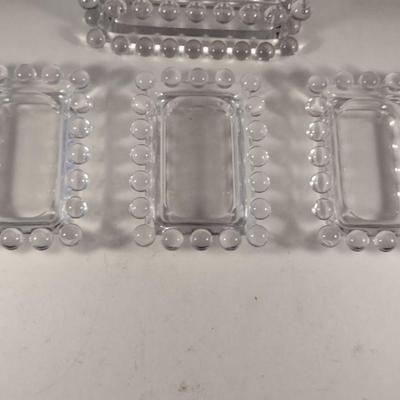 Imperial Glass 'Candlewick' Cigarette Box with Lid and Ashtrays
