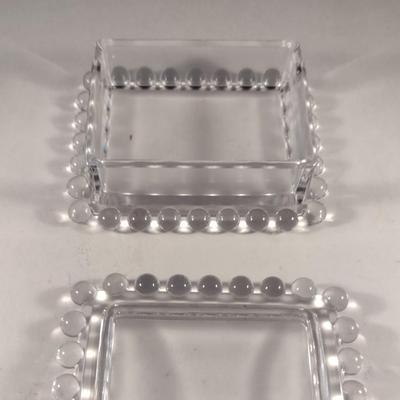 Imperial Glass 'Candlewick' Cigarette Box with Lid and Ashtrays