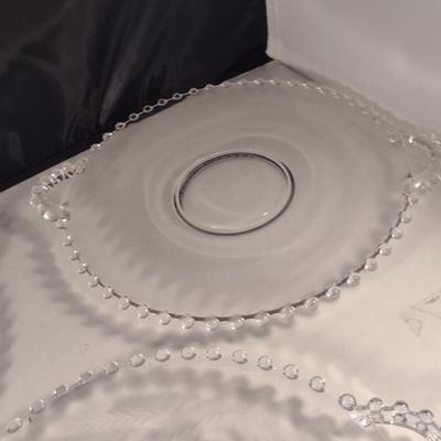 Imperial Glass 'Candlewick' and 'Wheat' Serving Plates- Three Pieces