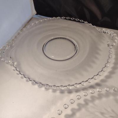 Imperial Glass 'Candlewick' and 'Wheat' Serving Plates- Three Pieces