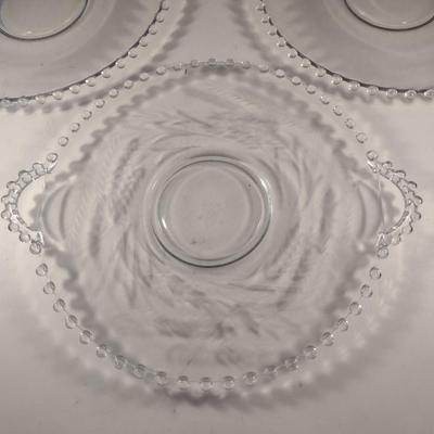 Imperial Glass 'Candlewick' and 'Wheat' Serving Plates- Three Pieces