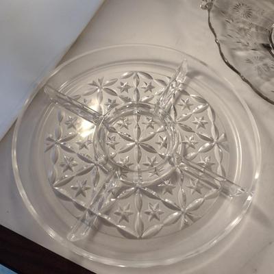 Assorted Glass/Crystal Serving Plates- Three Pieces