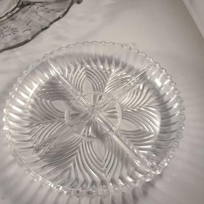 Assorted Glass/Crystal Serving Plates- Three Pieces