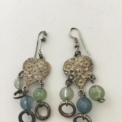 Heart dangle fashion earrings
