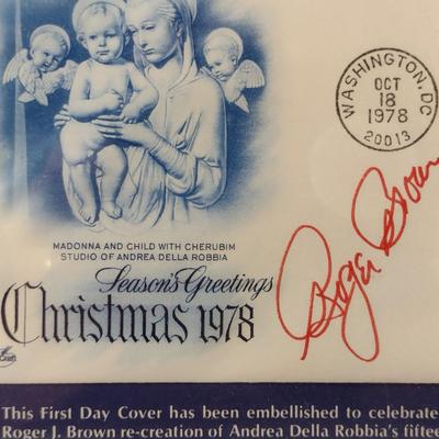 Roger Brown Signed Christmas 1978 First Day Cover
