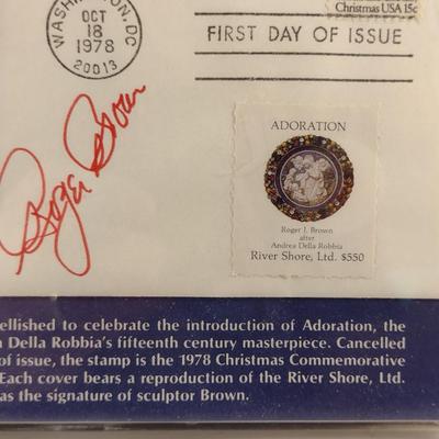 Roger Brown Signed Christmas 1978 First Day Cover