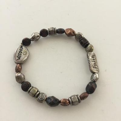 Brown stretchy fashion beaded bracelet