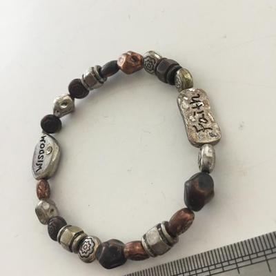 Brown stretchy fashion beaded bracelet