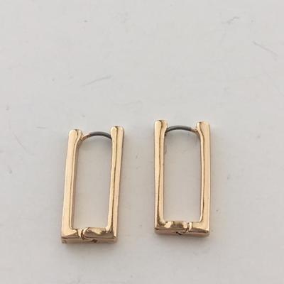 Gold tone rectangle fashion earrings