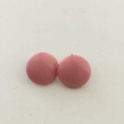 Light pink round clip on earrings vintage