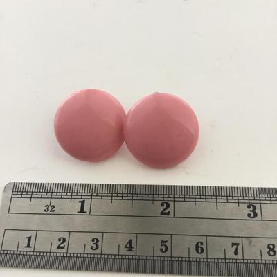 Light pink round clip on earrings vintage