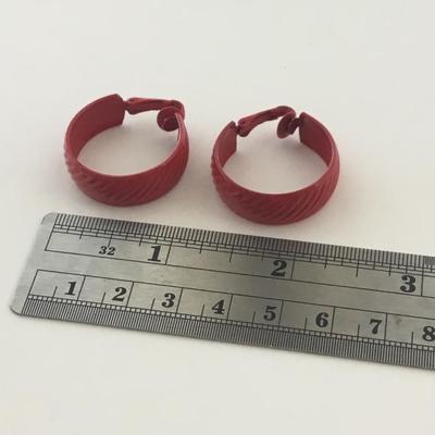 Red vintage clip on earrings
