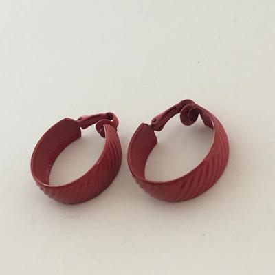 Red vintage clip on earrings