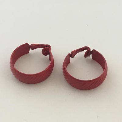 Red vintage clip on earrings