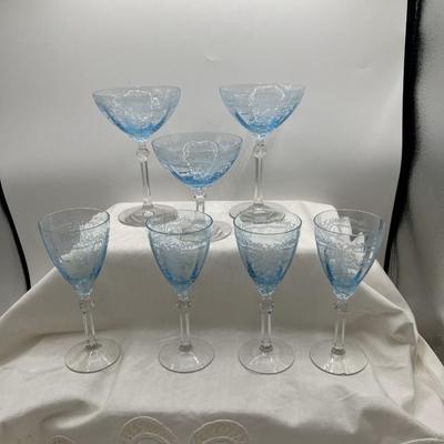 Fostoria June Blue - 4 wine glasses