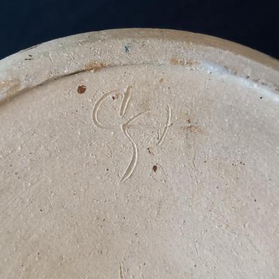 Artisan Carved Stoneware Crock, Turned Wood Platter & More Pottery (FP-BBL)