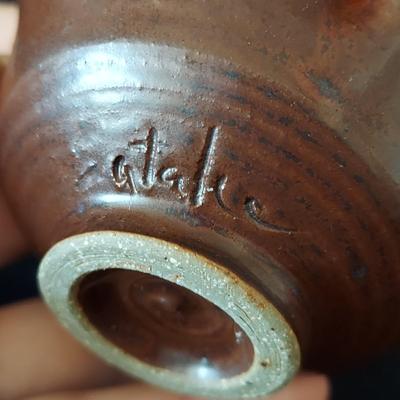 Artisan Carved Stoneware Crock, Turned Wood Platter & More Pottery (FP-BBL)