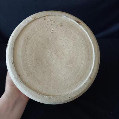 Artisan Carved Stoneware Crock, Turned Wood Platter & More Pottery (FP-BBL)