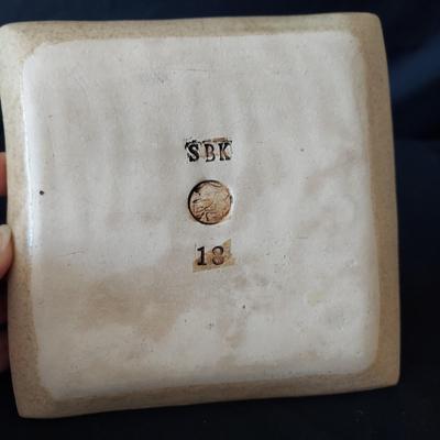 Artisan Carved Stoneware Crock, Turned Wood Platter & More Pottery (FP-BBL)