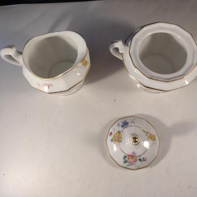 Crown Imperial Czechoslovakia Creamer and Covered Sugar Bowl