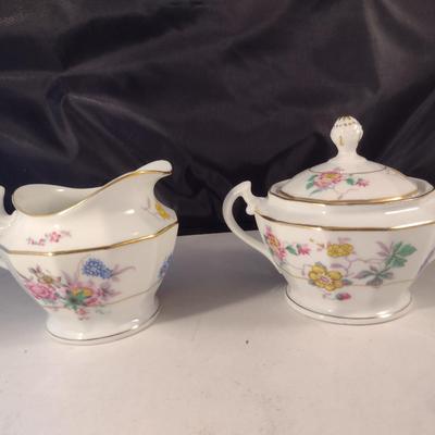 Crown Imperial Czechoslovakia Creamer and Covered Sugar Bowl