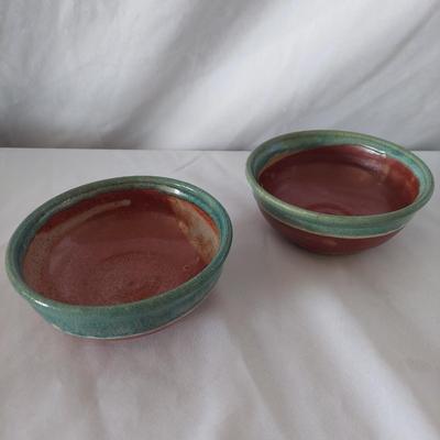 Signed Teal & Terracotta Glazed Stoneware Pottery (FP-BBL)