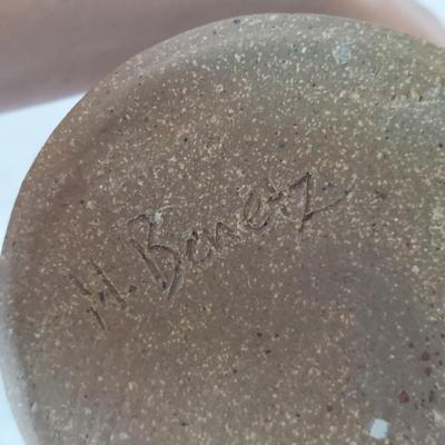 Signed Teal & Terracotta Glazed Stoneware Pottery (FP-BBL)