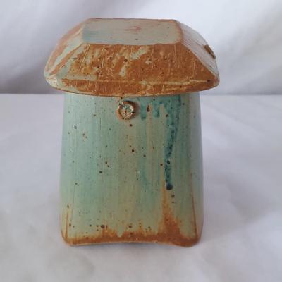 Signed Teal & Terracotta Glazed Stoneware Pottery (FP-BBL)