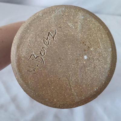 Signed Teal & Terracotta Glazed Stoneware Pottery (FP-BBL)