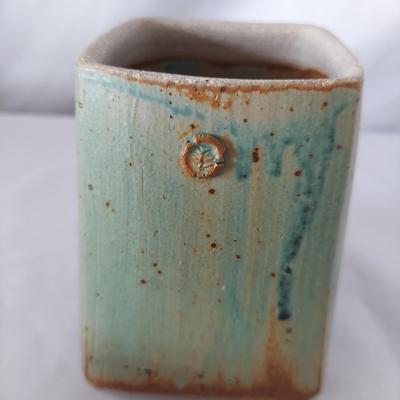 Signed Teal & Terracotta Glazed Stoneware Pottery (FP-BBL)