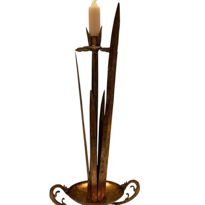 Vintage Brass Art Deco-Style Candle Holder